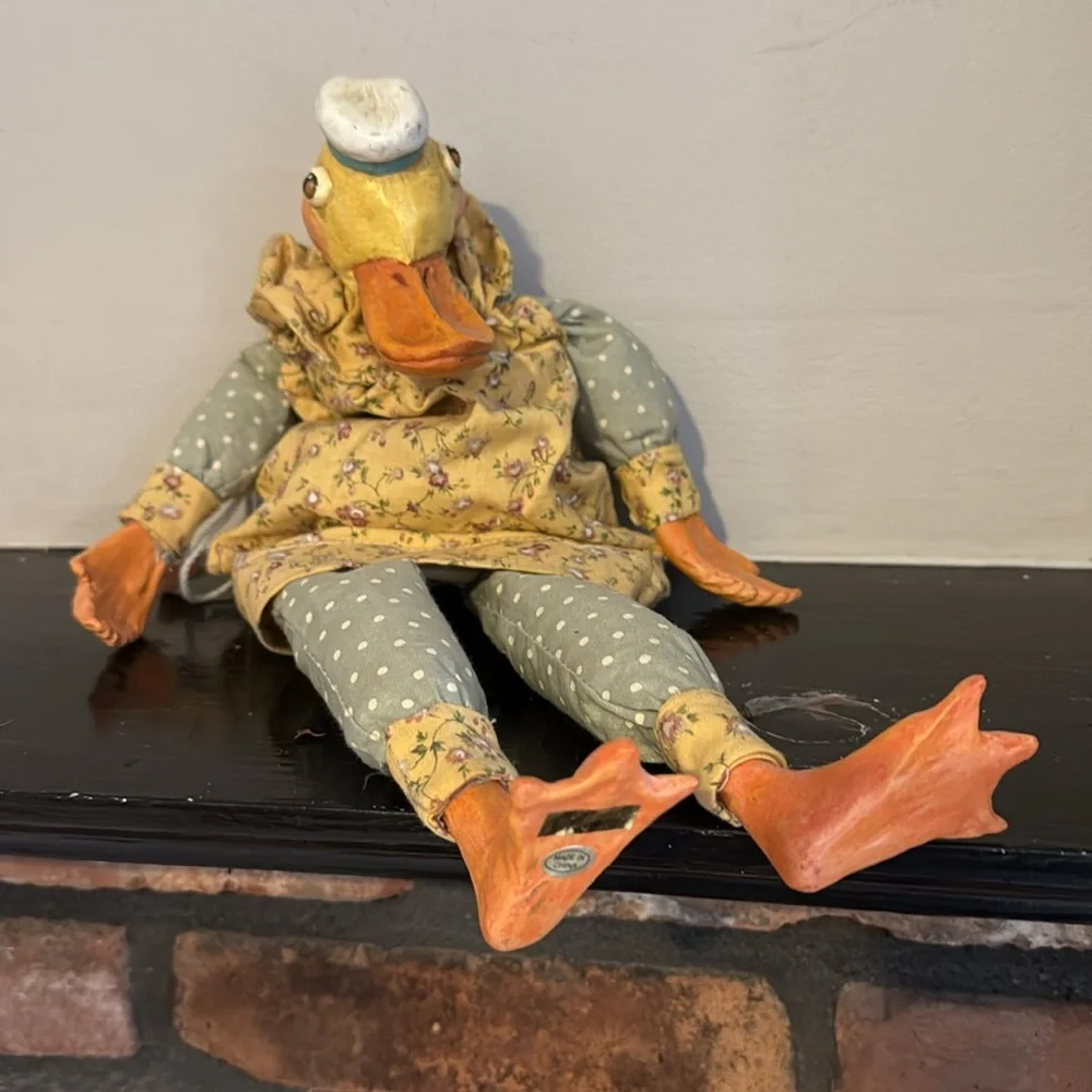 Whimsical Yellow and Green Duck Toy for Birds